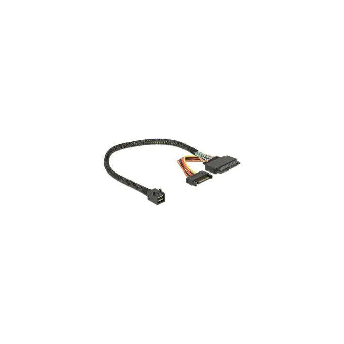 Delock Kabel SFF-8643 Stecker to U.2 SFF-8639 Buchse + SATA Stromanschluss 30 cm — image 1