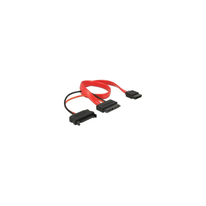Delock Kabel Slim SATA Buchse to SATA 7 Pin + SATA 15 Pin 5 V 30 cm — image 2