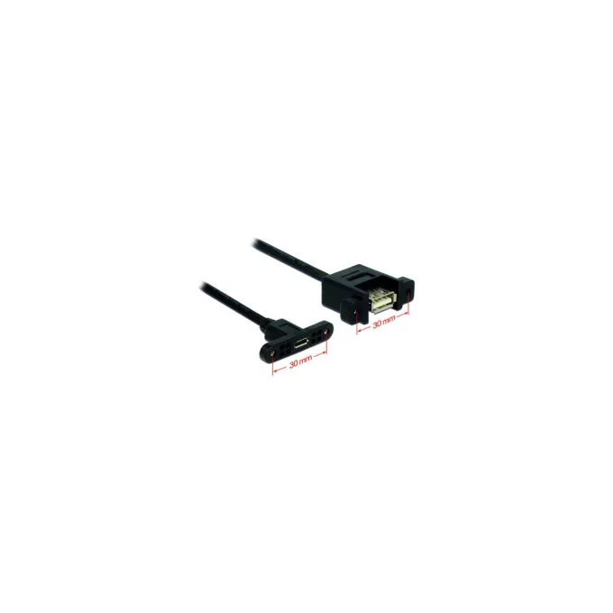 Delock Kabel USB 2.0 Micro-B Buchse zum Einbau to USB 2.0 Typ-A Buchse zum Einbau 25 cm — image 2