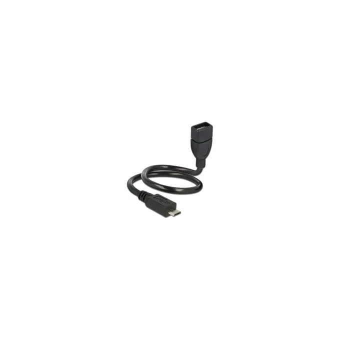Delock Kabel USB 2.0 Micro-B Stecker to USB 2.0 Typ-A Buchse OTG ShapeCable 0.35 m — image 1