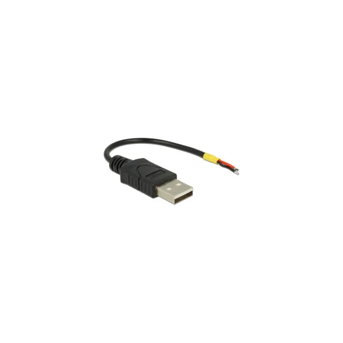 Delock Kabel USB 2.0 Typ-A Stecker to 2 x offene Kabelenden Strom 10 cm Raspberry Pi — image 1