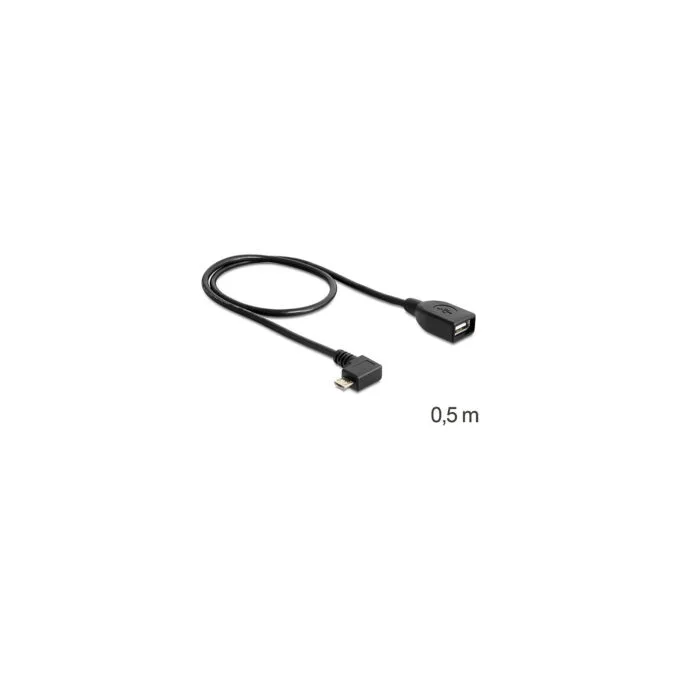 Delock Kabel USB micro-B Stecker to USB 2.0-A Buchse OTG 50 cm gewinkelt — image 2