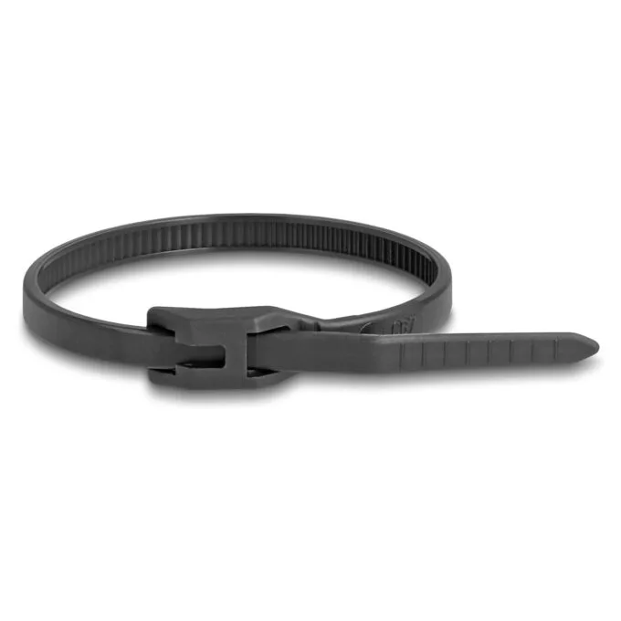 Delock Kabelbinder mit flachem Kopf L 205 x B 2.5 mm 100 Stück schwarz — image 2