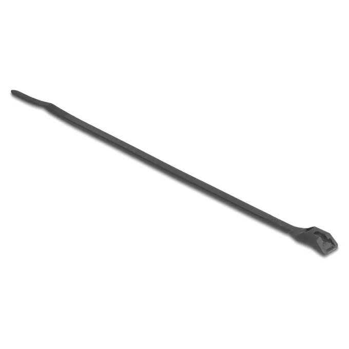Delock Kabelbinder mit flachem Kopf L 205 x B 2.5 mm 100 Stück schwarz — image 1