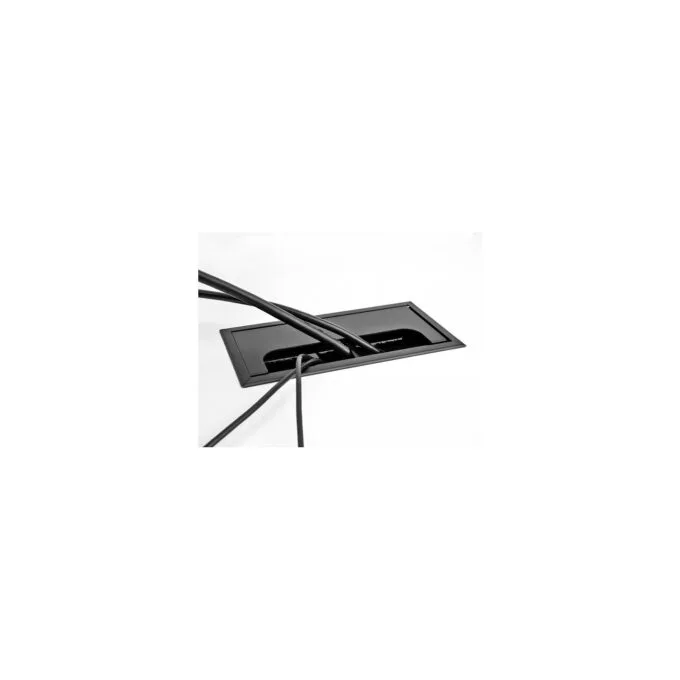 Delock Kabeldurchführung für Tischeinbau mit Bürste 280 x 80 x 28 mm schwarz — image 4