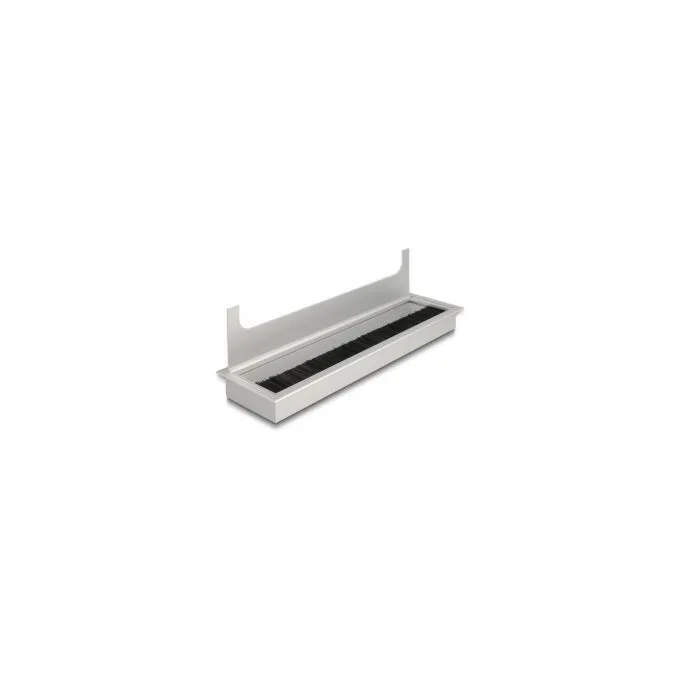 Delock Kabeldurchführung für Tischeinbau mit Bürste 280 x 80 x 28 mm silber — image 2