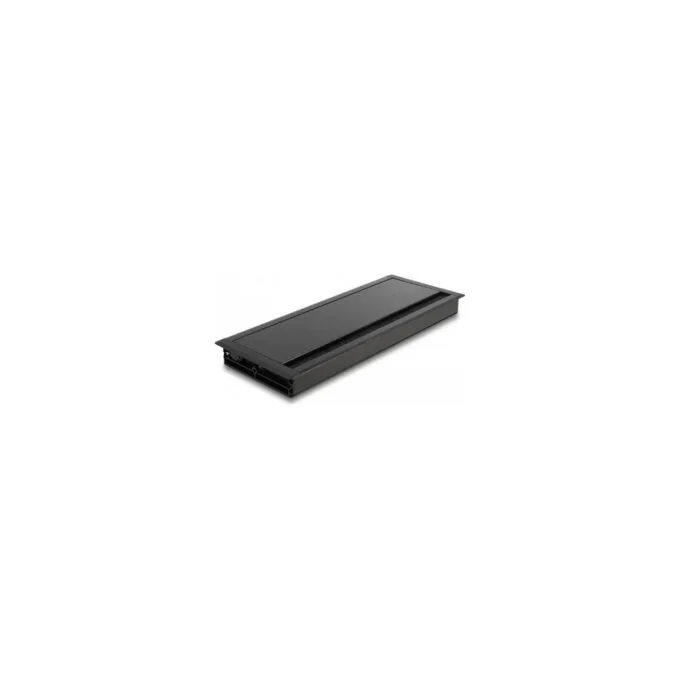 Delock Kabeldurchführung für Tischeinbau mit Bürste 300 x 120 x 28 mm schwarz — image 1