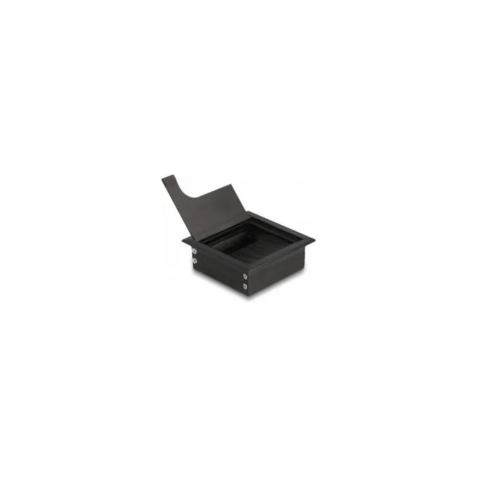 Delock Kabeldurchführung für Tischeinbau mit Bürste 80 x 80 x 28 mm schwarz — image 2
