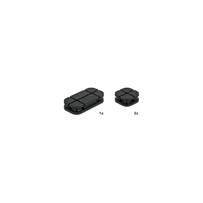 Delock Kabelhalter Kombi Set 3 Stück schwarz — image 1