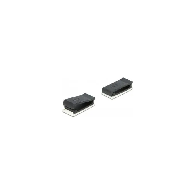 Delock Kabelhalter mit Verschlussclip selbstklebend schwarz 10 Stück — image 2