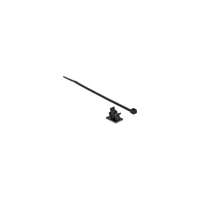 Delock Kabelklemme 25 x 18 mm mit Kabelbinder L 200 x B 3.6 mm schwarz — image 1