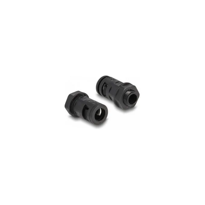 Delock Kabelschutzschlauch 2 m x 10 mm mit 2 x PG7 Schlauchverschraubung Set schwarz — image 2