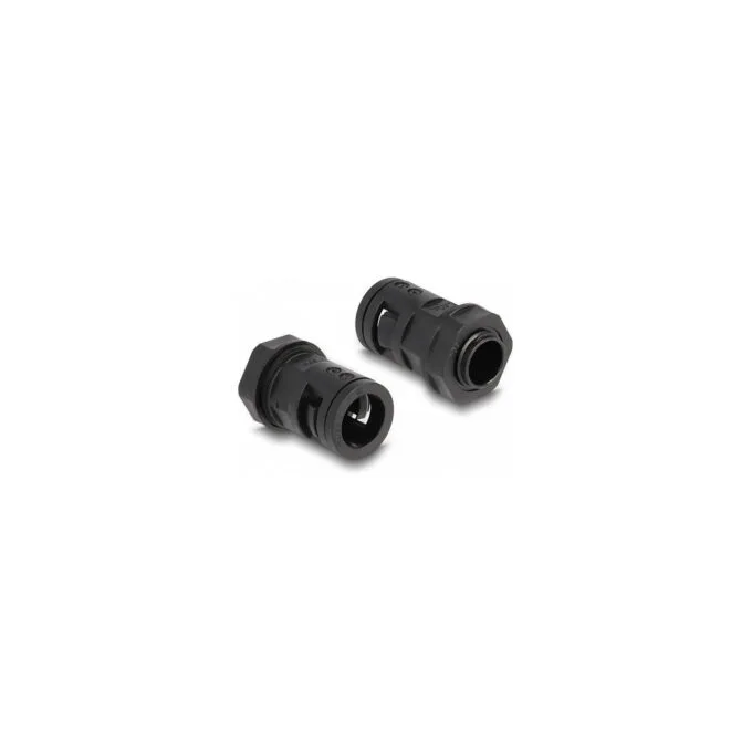 Delock Kabelschutzschlauch 2 m x 13 mm mit 2 x PG9 Schlauchverschraubung Set schwarz — image 2