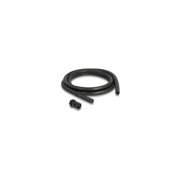 Delock Kabelschutzschlauch 2 m x 13 mm mit 2 x PG9 Schlauchverschraubung Set schwarz — image 1