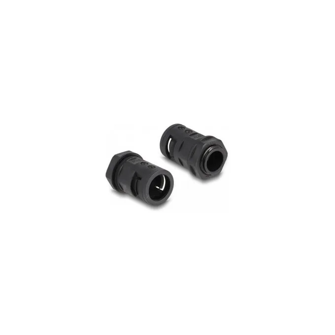 Delock Kabelschutzschlauch 2 m x 15.8 mm mit 2 x PG11 Schlauchverschraubung Set schwarz — image 2