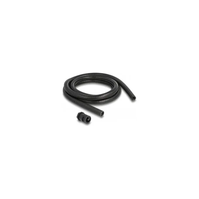 Delock Kabelschutzschlauch 2 m x 15.8 mm mit 2 x PG11 Schlauchverschraubung Set schwarz — image 1