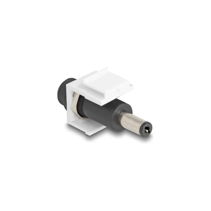 Delock Keystone Modul DC 5.5 x 2.5 mm Buchse zu DC 5.5 x 2.5 mm Stecker weiß — image 2