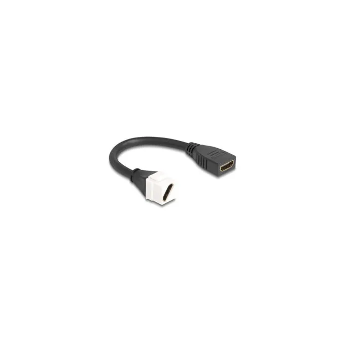 Delock Keystone Modul Kabel HDMI Buchse zu Buchse diagonal 8K 60 Hz 20 cm schwarz — image 1