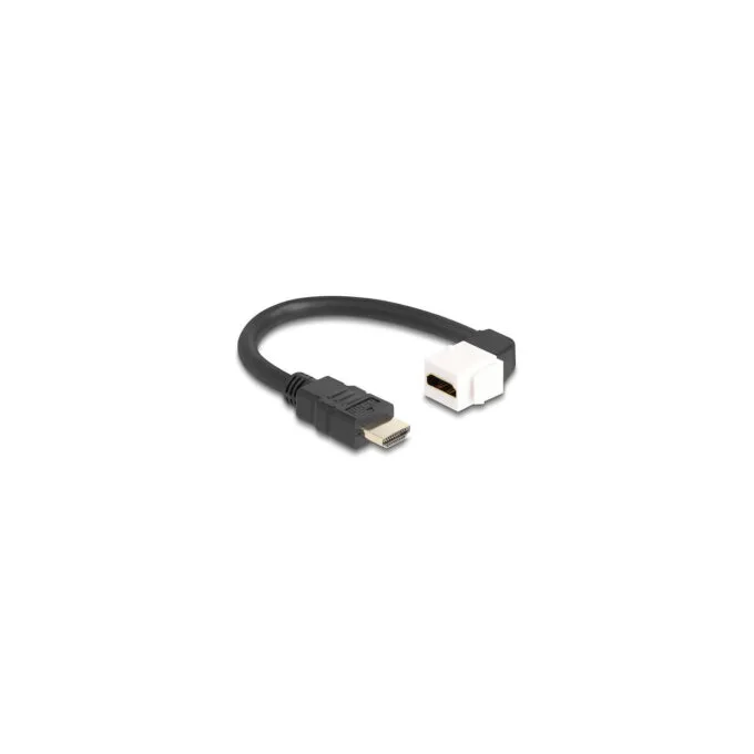 Delock Keystone Modul Kabel HDMI Stecker zu Buchse 90° gewinkelt 8K 60 Hz 20 cm schwarz — image 1