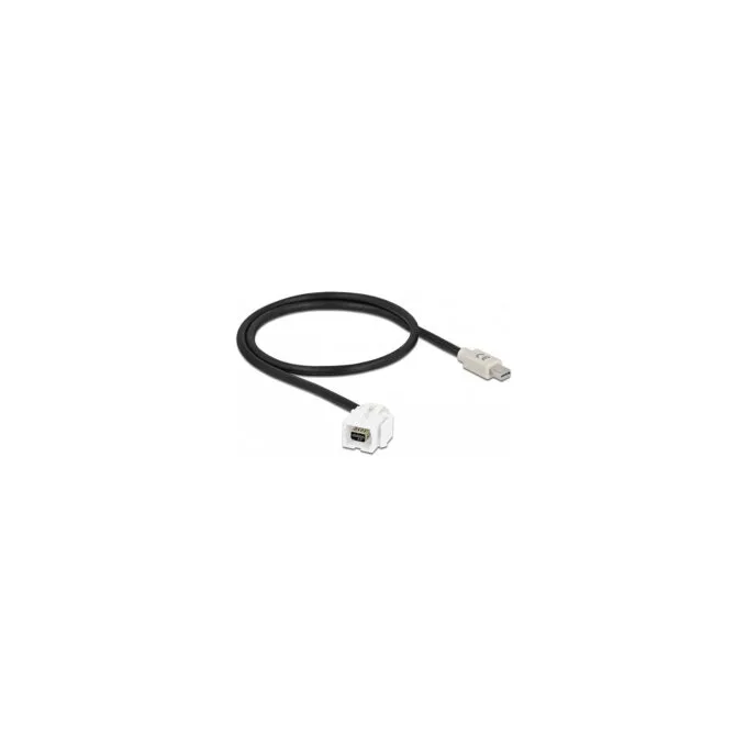 Delock Keystone Modul mini DisplayPort Buchse 110° to mini DisplayPort Stecker mit Kabel weiß — image 1