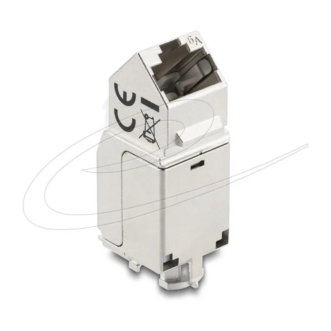 Delock Keystone Modul RJ45 Buchse zu LSA Cat.6A 45° gewinkelte Buchse geschirmt 90° Kabelführung werkzeugfrei Metall — image 2