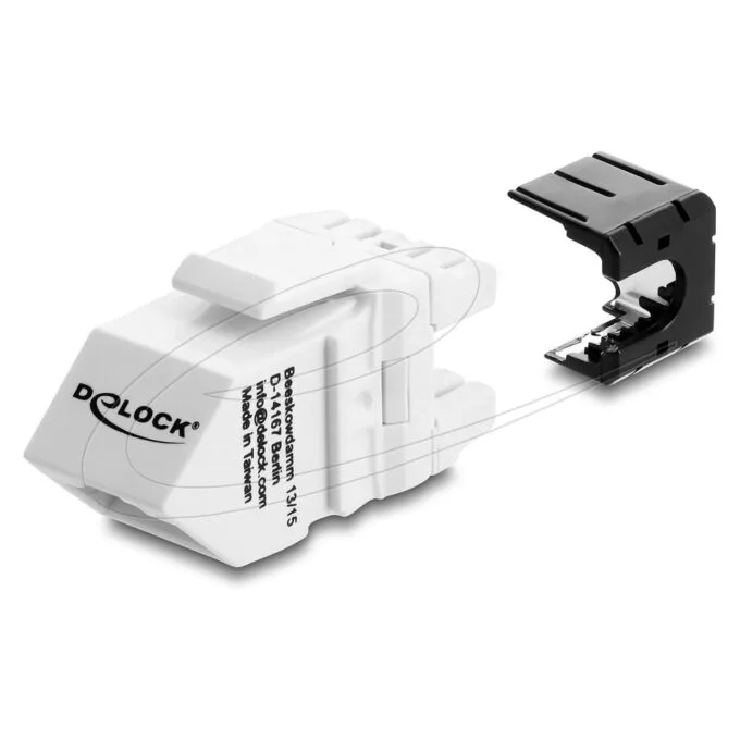 Delock Keystone Modul RJ45 Buchse zu LSA Cat.6A 45° gewinkelte Buchse ungeschirmt 180° Kabelführung werkzeugfrei schw... — image 3