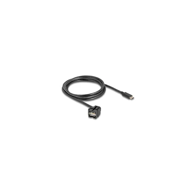 Delock Keystone Modul USB 2.0 A Buchse zu USB Type-CTM Stecker 250° mit Kabel 1.5 m — image 2
