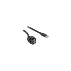 Delock Keystone Modul USB 2.0 A Buchse zu USB Type-CTM Stecker 250° mit Kabel 1.5 m