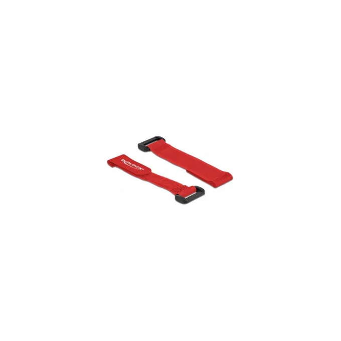 Delock Klett-Kabelbinder mit Schlaufe L 150 x B 20 mm rot 5 Stück — image 2