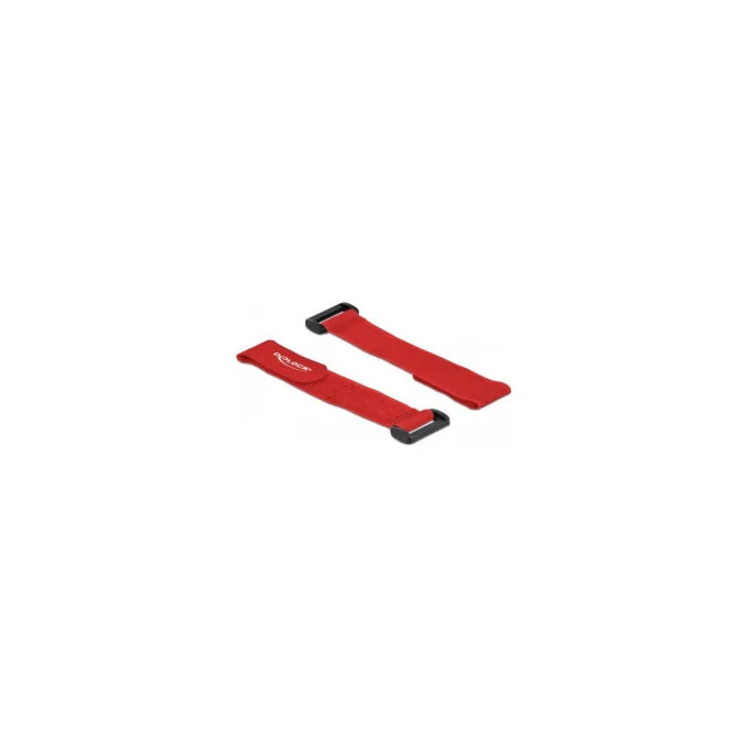 Delock Klett-Kabelbinder mit Schlaufe L 190 x B 25 mm rot 5 Stück — image 2