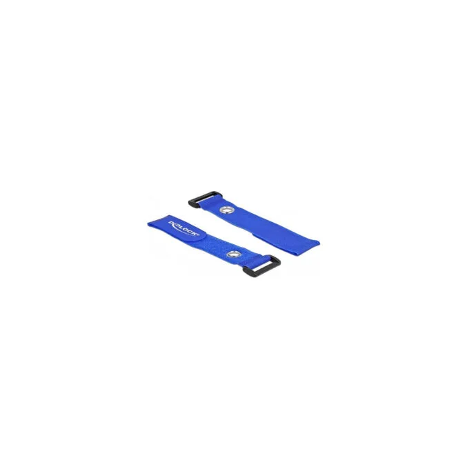 Delock Klett-Kabelbinder mit Schlaufe und Befestigungsöse L 280 x B 38 mm blau 3 Stück — image 2
