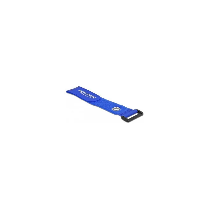 Delock Klett-Kabelbinder mit Schlaufe und Befestigungsöse L 280 x B 38 mm blau 3 Stück — image 1