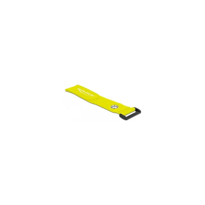 Delock Klett-Kabelbinder mit Schlaufe und Befestigungsöse L 280 x B 38 mm gelb 3 Stück — image 1