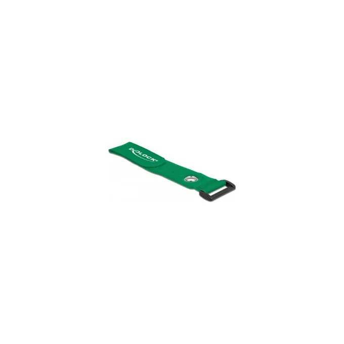Delock Klett-Kabelbinder mit Schlaufe und Befestigungsöse L 280 x B 38 mm grün 3 Stück — image 1