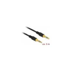 Delock Klinkenkabel 3.5 mm 3 Pin Stecker to Stecker 3 m schwarz