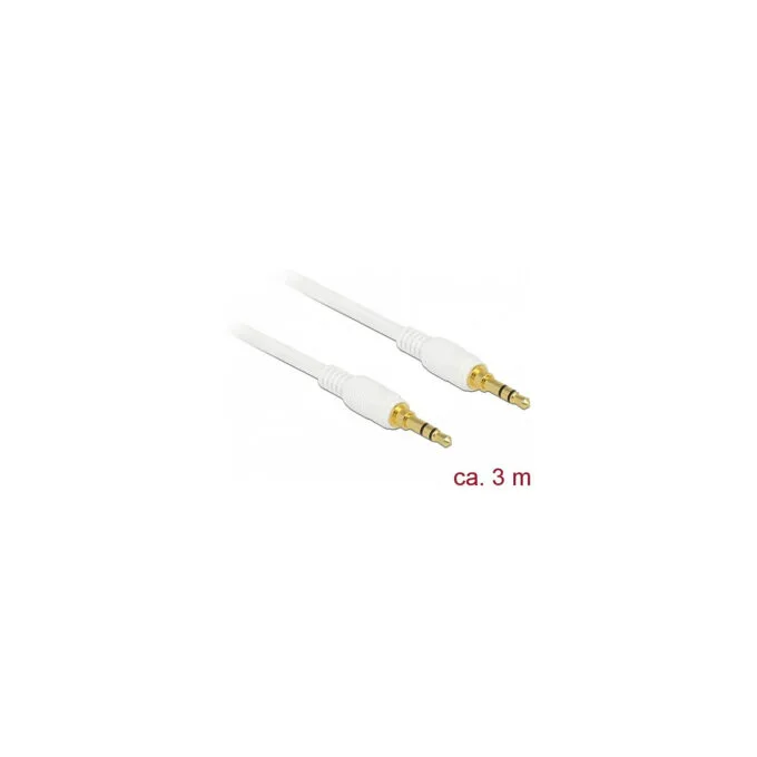 Delock Klinkenkabel 3.5 mm 3 Pin Stecker to Stecker 3 m weiß — image 1