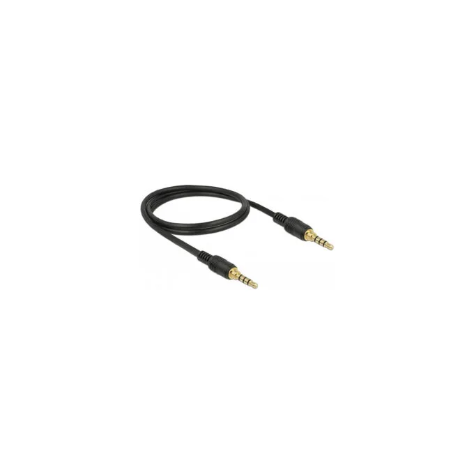 Delock Klinkenkabel 3.5 mm 4 Pin Stecker zu Stecker 1 m schwarz — image 2