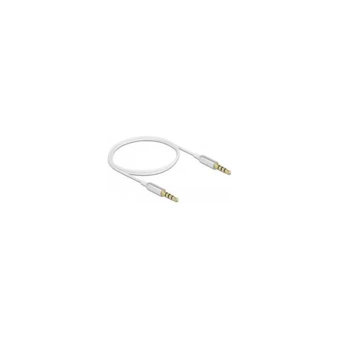 Delock Klinkenkabel 3.5 mm 4 Pin Stecker zu Stecker Ultra Slim 0.5 m weiß — image 2