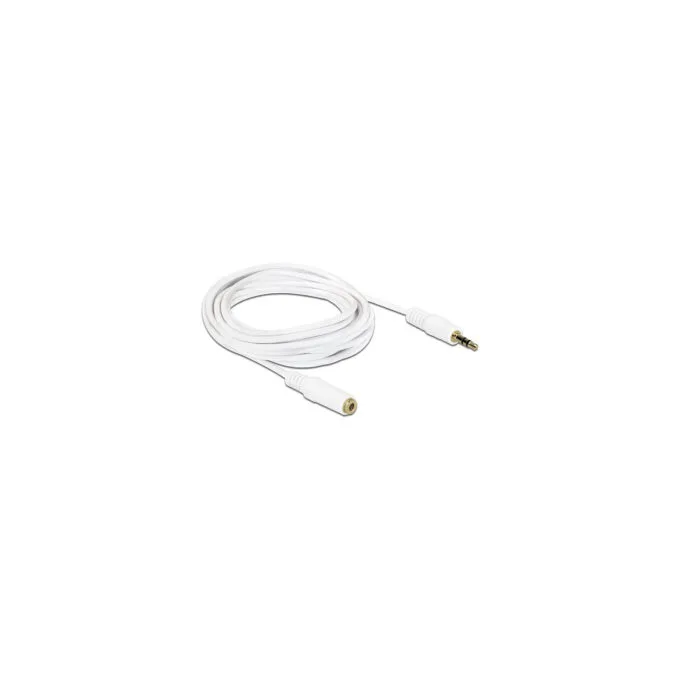 Delock Klinkenverlängerungskabel 3.5 mm 3 Pin Stecker to Buchse 3 m weiß — image 2
