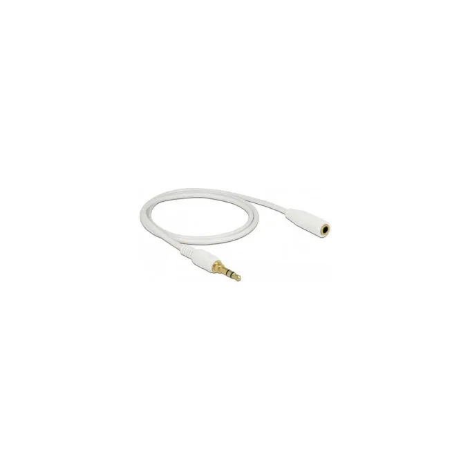 Delock Klinkenverlängerungskabel 3.5 mm 3 Pin Stecker zu Buchse 1 m weiß — image 2