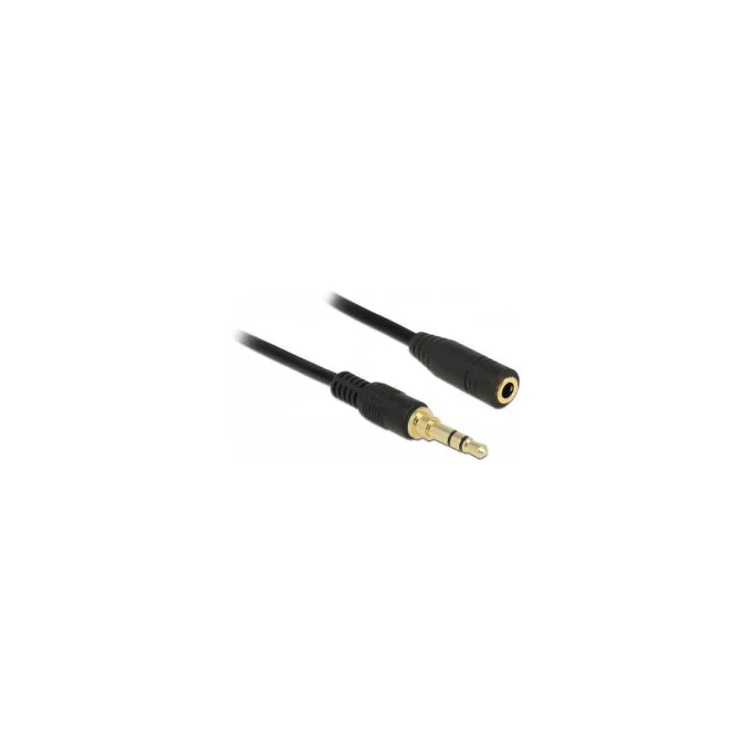 Delock Klinkenverlängerungskabel 3.5 mm 3 Pin Stecker zu Buchse 2 m schwarz — image 1