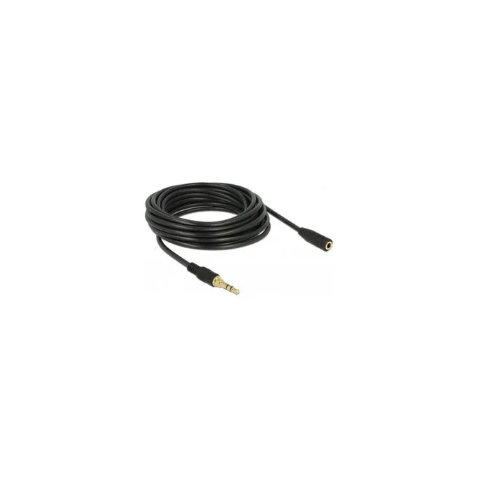Delock Klinkenverlängerungskabel 3.5 mm 3 Pin Stecker zu Buchse 5 m schwarz — image 2