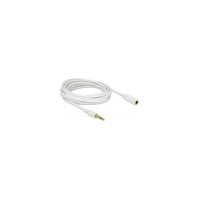 Delock Klinkenverlängerungskabel 3.5 mm 3 Pin Stecker zu Buchse 5 m weiß — image 2