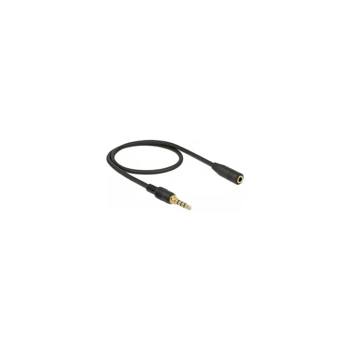 Delock Klinkenverlängerungskabel 3.5 mm 4 Pin Stecker zu Buchse 0.5 m schwarz — image 2