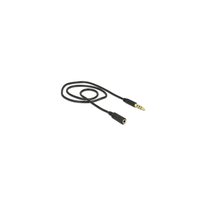 Delock Klinkenverlängerungskabel 3.5 mm 4 Pin Stecker zu Buchse 0.5 m schwarz — image 2