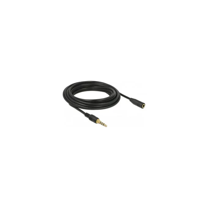 Delock Klinkenverlängerungskabel 3.5 mm 4 Pin Stecker zu Buchse 5 m schwarz — image 2