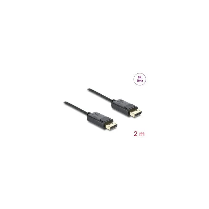 Delock Koaxiales DisplayPort Kabel 8K 60 Hz mit Geflechtmantel 2 m — image 2