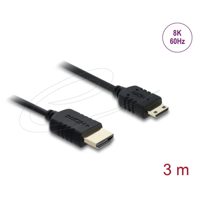 Delock Koaxiales High Speed HDMI Kabel HDMI Stecker zu Mini HDMI Stecker 8K 60 Hz 3 m — image 2