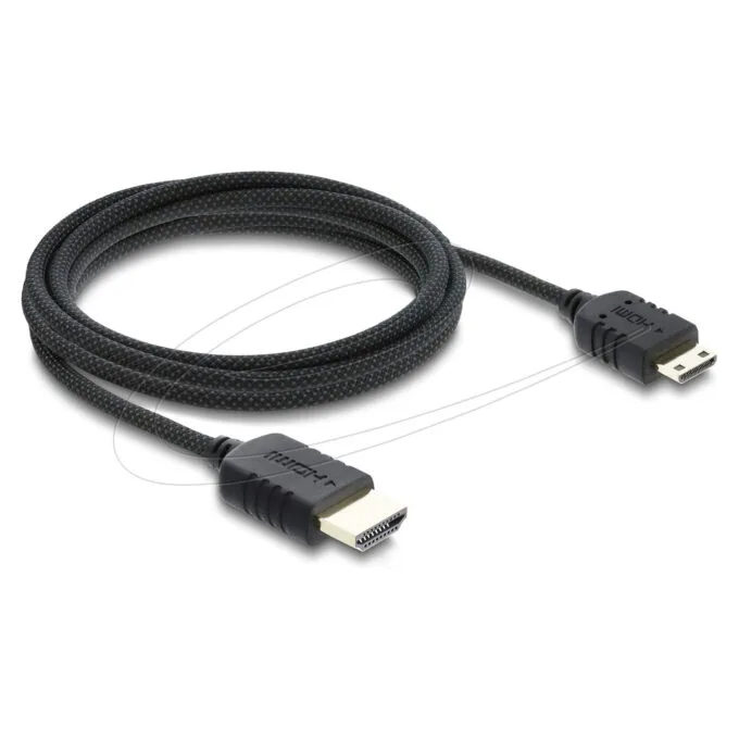 Delock Koaxiales High Speed HDMI Kabel HDMI Stecker zu Mini HDMI Stecker 8K 60 Hz mit Geflechtmantel 2 m — image 1