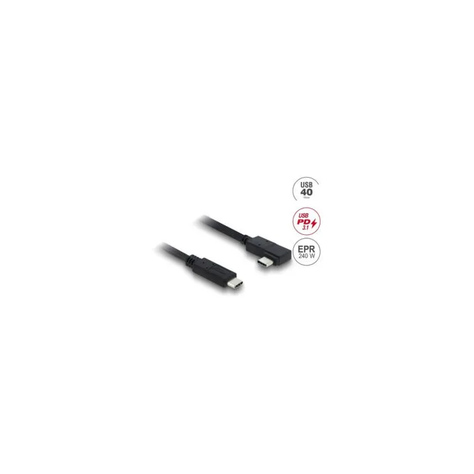 Delock Koaxiales USB 40 Gbps Kabel gewinkelt links rechts USB PD 3.1 240 W 1 m — image 2
